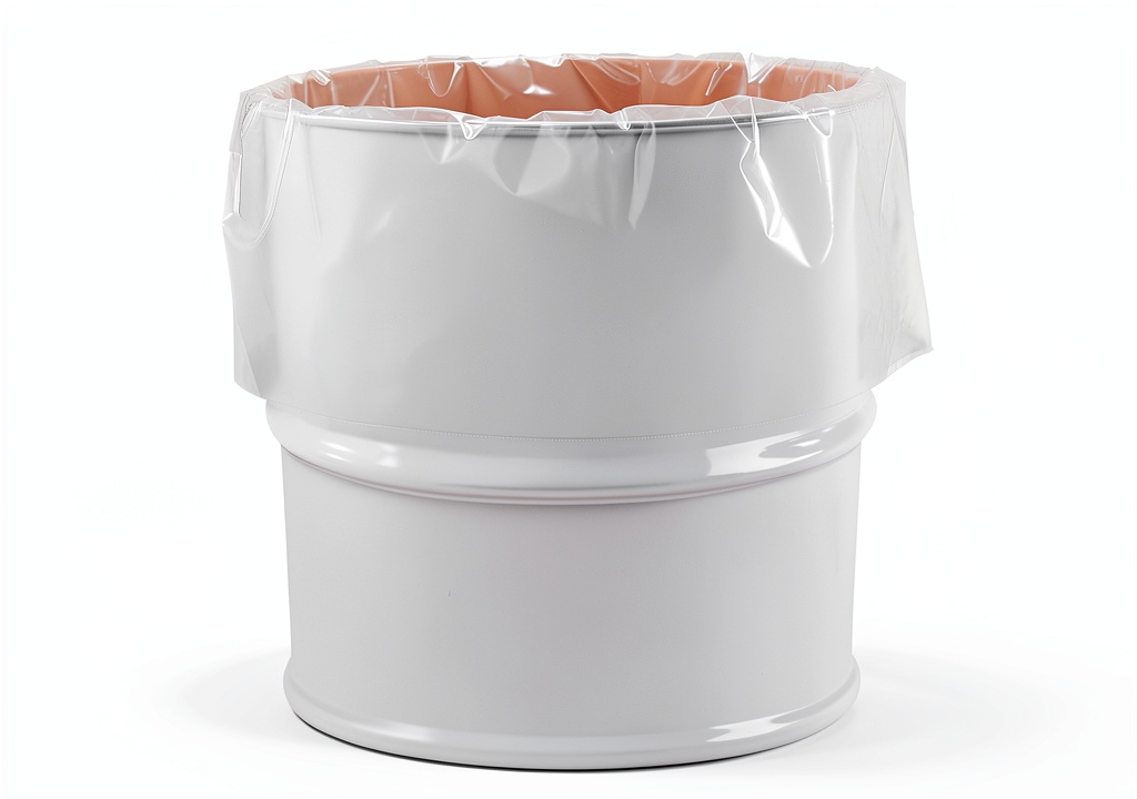 IP 55-gallon drum liners in a clear, rolled format