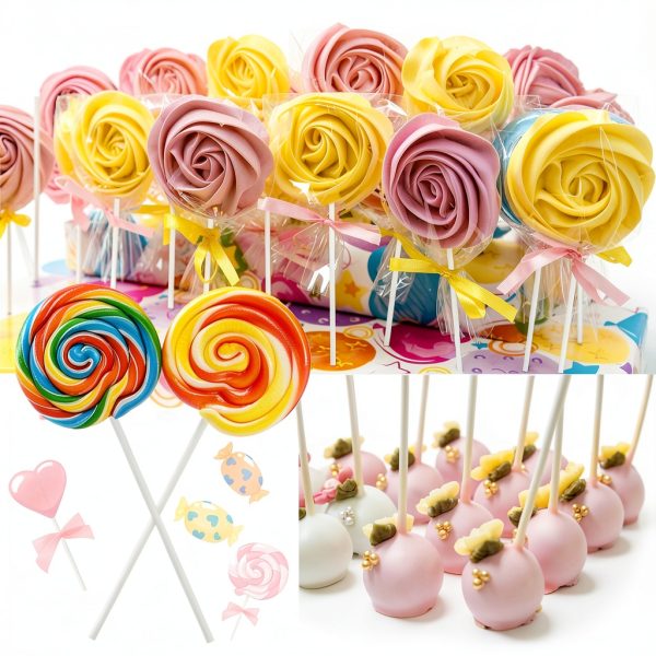 ZHBDMGK Cake Pop Sticks 600Pcs Food Grade Paper DIY Kit-5