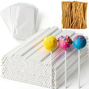 ZHBDMGK Cake Pop Sticks 600Pcs Food Grade Paper DIY Kit-0