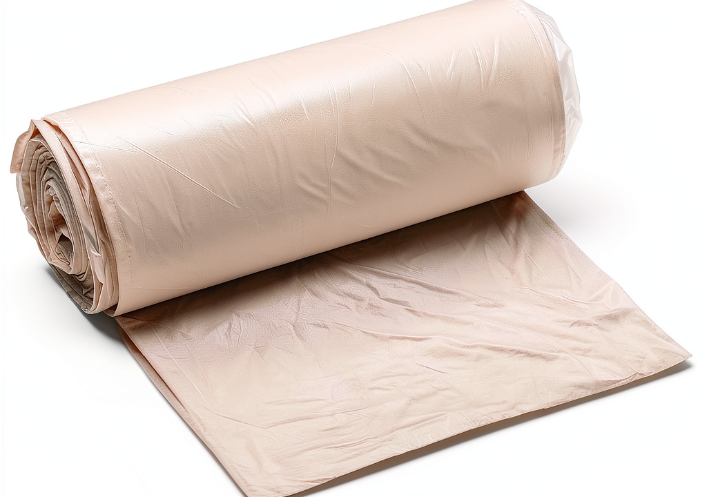 Inteplast 16-gallon natural formosa can liners in a commercial setting