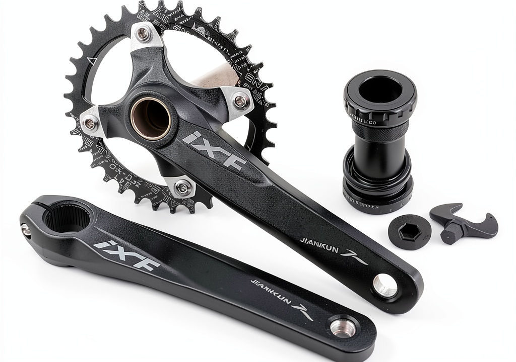 Andeshunk single speed crankset installed on a mountain bike frame