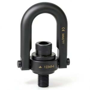 23301 Safety Engineered Swivel Hoist Ring, Alloy Steel w/ Black Oxide finish, G Thread Size 1/2"-13, 2500 lbs Working Load Limit, 3-49/64" Height, 1-1/16" Thread Length-0