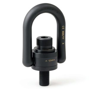 33105 Heavy Duty Swivel Hoist Ring, Alloy Steel w/ Black Oxide finish, G Thread Size 1"-8, 10000 lbs Working Load Limit, 7-23/64" Height, 1-7/16" Thread Length-0