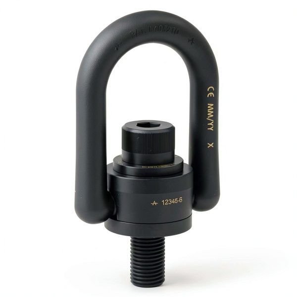 33105 Heavy Duty Swivel Hoist Ring, Alloy Steel w/ Black Oxide finish, G Thread Size 1"-8, 10000 lbs Working Load Limit, 7-23/64" Height, 1-7/16" Thread Length-0