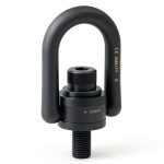 33614 Heavy Duty Swivel Hoist Ring, Alloy Steel w/ Black Oxide Finish, G Thread Size 5/8"-11, 4000 Lbs Working Load Limit, 5-19/64" Height, 1" Thread Length-0