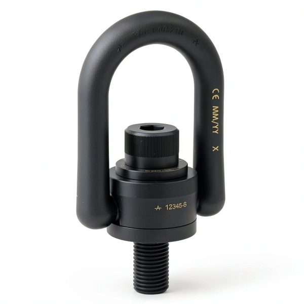 33614 Heavy Duty Swivel Hoist Ring, Alloy Steel w/ Black Oxide Finish, G Thread Size 5/8"-11, 4000 Lbs Working Load Limit, 5-19/64" Height, 1" Thread Length-0